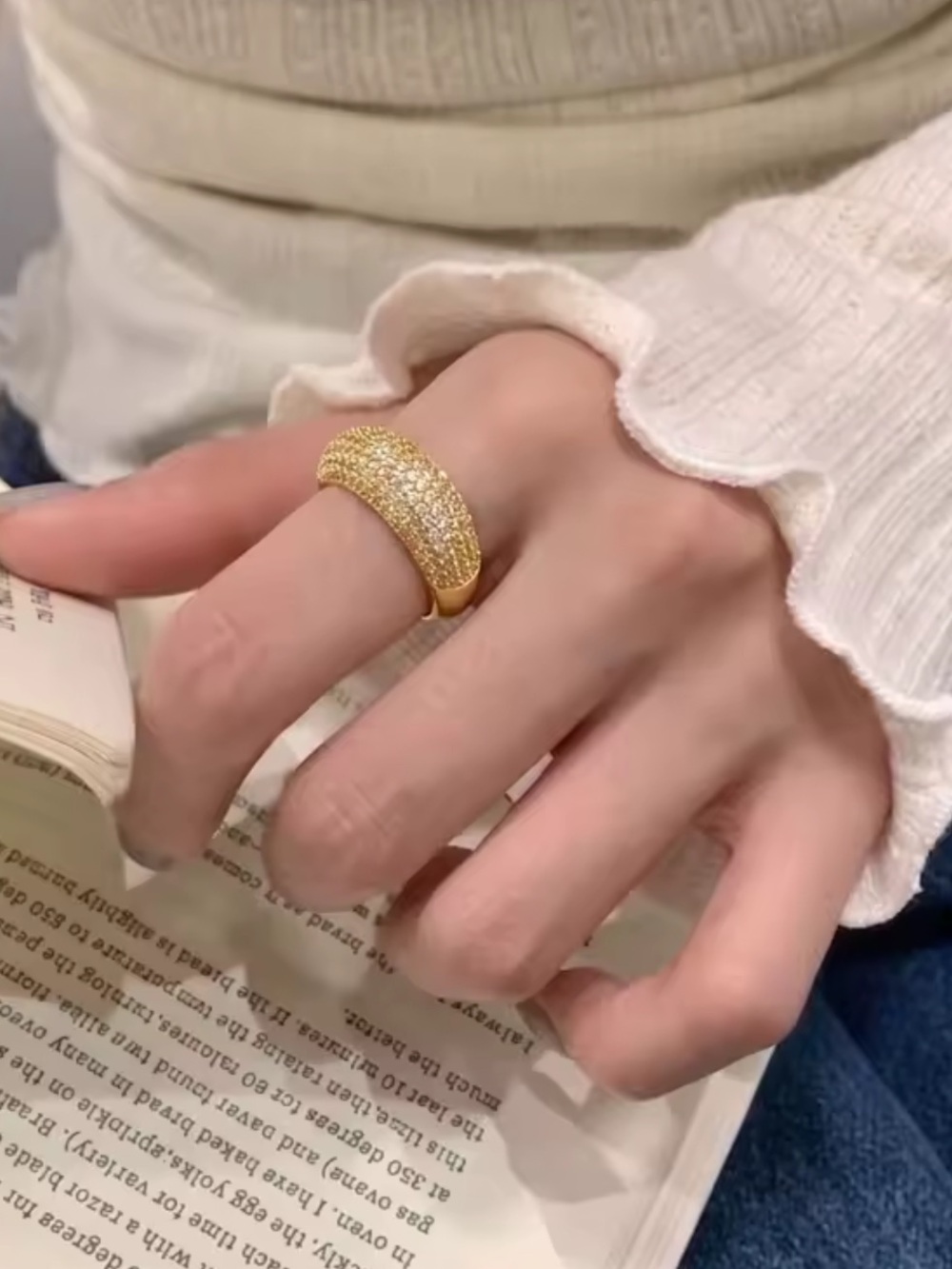 14k 2ct Pave Band - Picture 5 of 14
